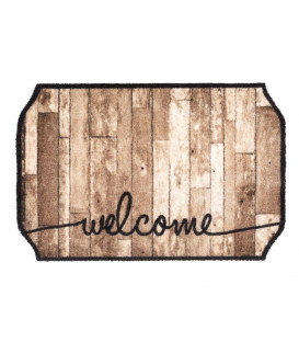 Pratelná čistící rohož Welcome wood octagon - délka 50 cm a šířka 75 cm