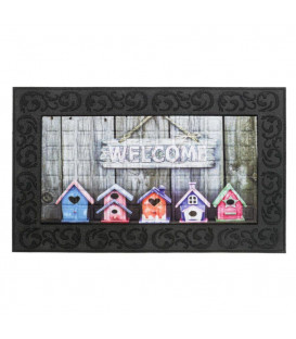 Vstupní čistící rohož Birdhouses Welcome - délka 45 cm, šířka 75 cm a výška 0,6 cm