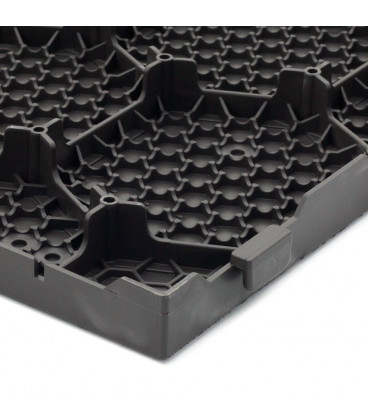 Plastová terasová tmavě hnědá dlažba - 39 x 39 x 2,65 cm