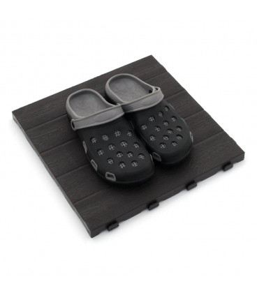 Plastová terasová tmavě hnědá dlažba - 39 x 39 x 2,65 cm