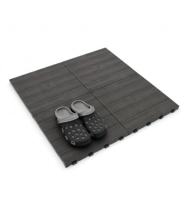 Plastová terasová tmavě hnědá dlažba - 39 x 39 x 2,65 cm