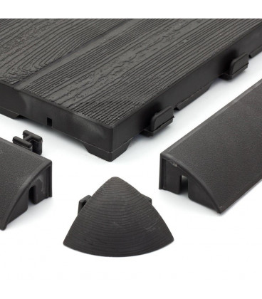 Plastová terasová tmavě hnědá dlažba - 39 x 39 x 2,65 cm