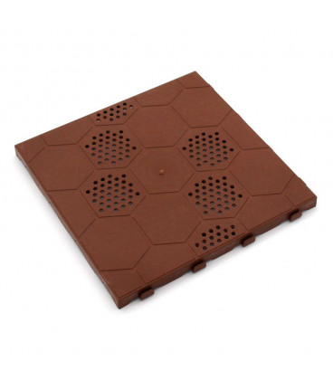 Plastová terasová hnědá dlažba Honeycombs - 39 x 39 x 2,65 cm