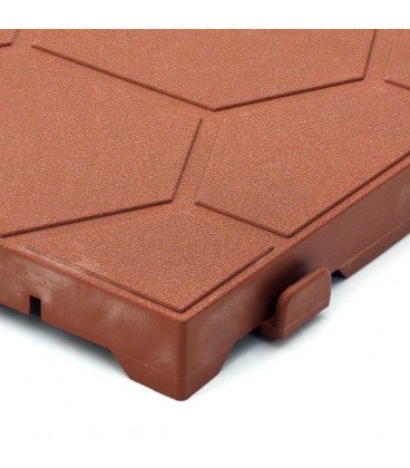 Plastová terasová hnědá dlažba Honeycombs - 39 x 39 x 2,65 cm
