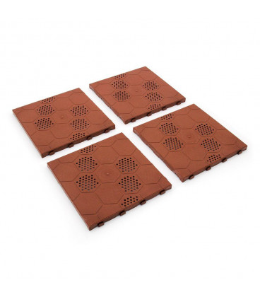 Plastová terasová hnědá dlažba Honeycombs - 39 x 39 x 2,65 cm