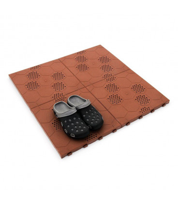 Plastová terasová hnědá dlažba Honeycombs - 39 x 39 x 2,65 cm