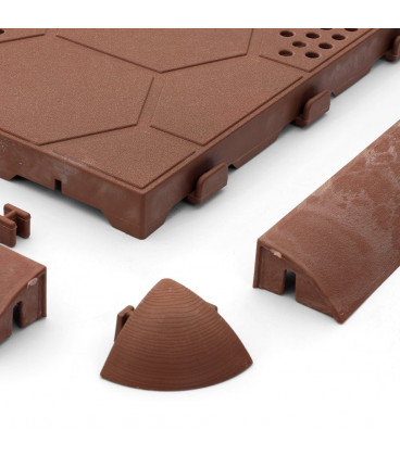 Plastová terasová hnědá dlažba Honeycombs - 39 x 39 x 2,65 cm