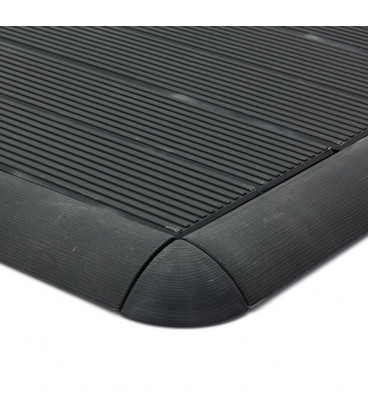 Plastová terasová černá dlaždice (hrubé rýhování)- 118 x 16 x 2,5 cm