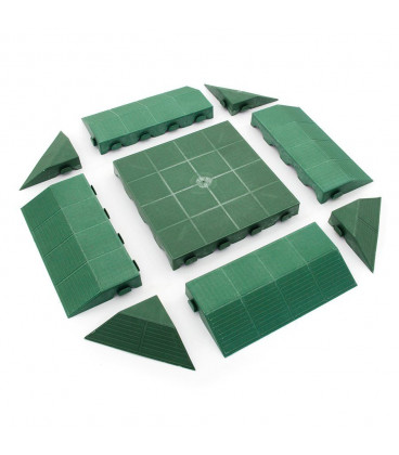 Plastová terasová zelená dlaždice - 39 x 39 x 4,8 cm
