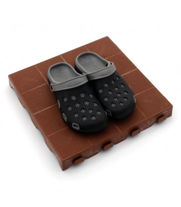 Plastová terasová hnědá dlaždice - 39 x 39 x 4,8 cm