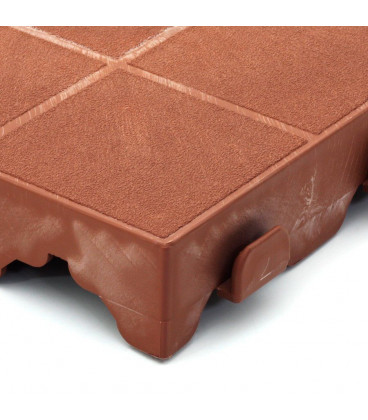 Plastová terasová hnědá dlaždice - 39 x 39 x 4,8 cm
