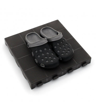 Plastová terasová tmavě hnědá dlaždice - 39 x 39 x 4,8 cm