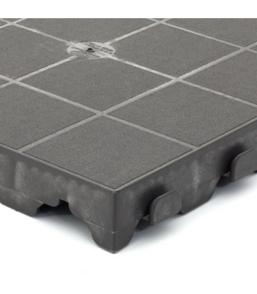 Plastová terasová tmavě hnědá dlaždice - 39 x 39 x 4,8 cm