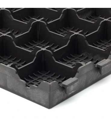 Plastová terasová tmavě hnědá dlaždice - 39 x 39 x 4,8 cm