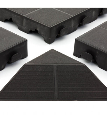 Plastová terasová tmavě hnědá dlaždice - 39 x 39 x 4,8 cm