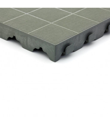 Plastová terasová šedá dlaždice - 39 x 39 x 4,8 cm