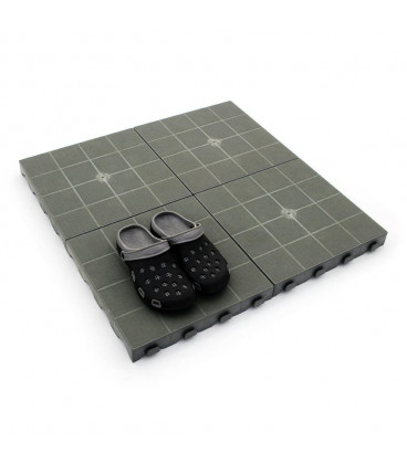 Plastová terasová šedá dlaždice - 39 x 39 x 4,8 cm