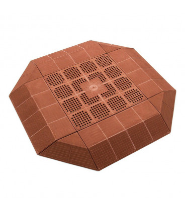 Plastová děrovaná hnědá terasová dlaždice - 39 x 39 x 4,8 cm