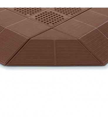 Plastová děrovaná hnědá terasová dlaždice - 39 x 39 x 4,8 cm
