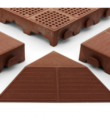 Plastová děrovaná hnědá terasová dlaždice - 39 x 39 x 4,8 cm