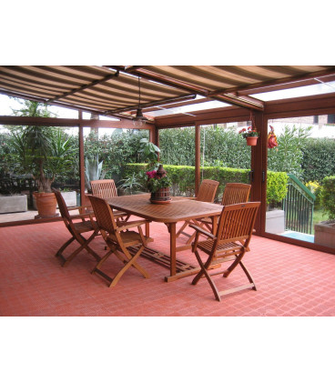 Plastová děrovaná hnědá terasová dlaždice - 39 x 39 x 4,8 cm