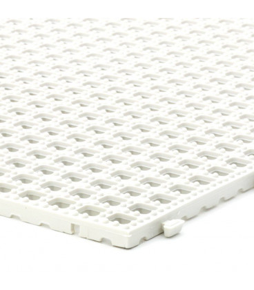 Tenká bílá plastová terasová dlaždice - 39,5 x 39,5 x 0,8 cm