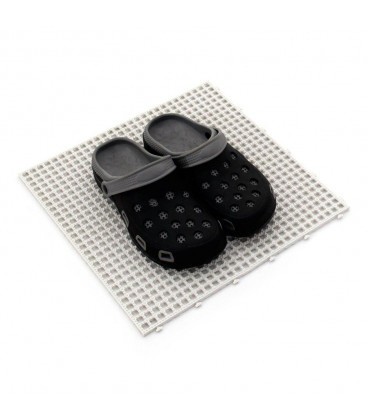 Tenká bílá plastová terasová dlaždice - 39,5 x 39,5 x 0,8 cm