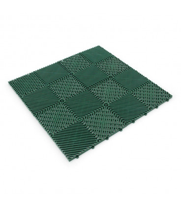 Zelená plastová terasová dlaždice Grids - 39,5 x 39,5 x 1,7 cm