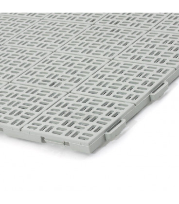 Plastová děrovaná šedá terasová dlaždice - 55,5 x 55,5 x 1,3 cm