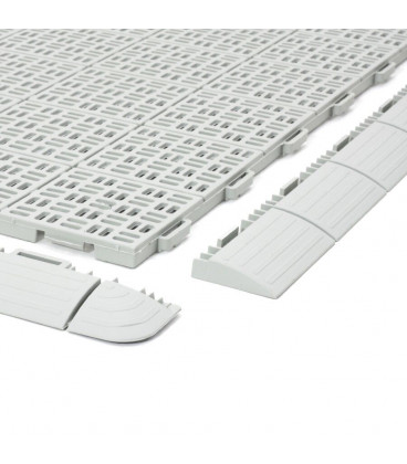 Plastová děrovaná šedá terasová dlaždice - 55,5 x 55,5 x 1,3 cm