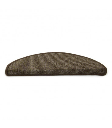 Kobercový schodový nášlap Oslo ve tvaru půlkruhu - barva béžová, rozměr 56 x 17 cm