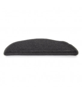 Kobercový schodový nášlap Vienna ve tvaru půlkruhu - barva šedá, rozměr 56 x 17 cm