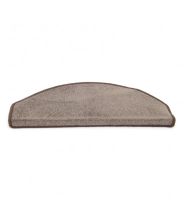 Kobercový schodový nášlap Vienna ve tvaru půlkruhu - barva hnědá, rozměr 65 x 25 cm