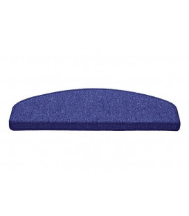 Kobercový schodový nášlap Madrid ve tvaru půlkruhu - barva modrá, rozměr 65 x 25 cm