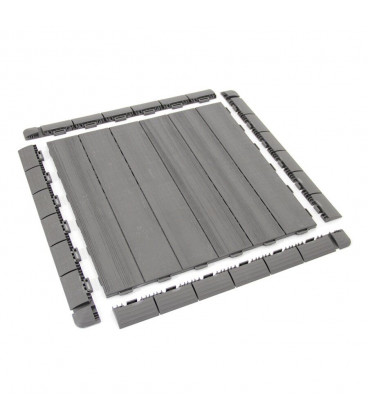 Plastová terasová hnědá dlažba Direct - 55,5 x 55,5 x 1,3 cm