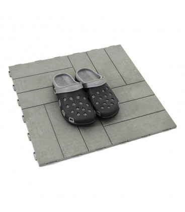 Plastová terasová světle šedá dlažba - 55,5 x 55,5 x 1,3 cm