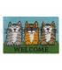 Vnitřní kokosová vstupní rohož Welcome Cats - 60 x 40 x 1,5 cm