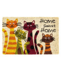 Kokosová vstupní a vnitřní čistící rohož Cats Home Sweet Home - 40 x 60 x 1,5 cm