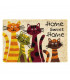 Kokosová vnitřní čistící vstupní rohož FLOMA Ruco Cats Home Sweet Home - 40 x 60 x 1,5 cm