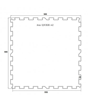 Extrémně zátěžová gumová modulová puzzle dlažba (střed) Sandwich - 100 x 100 x 2,6 cm
