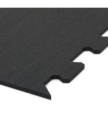 Černá gumová modulová puzzle dlažba (okraj) FLOMA Sandwich - 95,6 x 95,6 x 2,4 cm