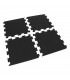 Černá gumová modulová puzzle dlažba (okraj) FLOMA Sandwich - 95,6 x 95,6 x 2,4 cm