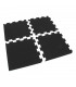 Černá gumová modulová puzzle dlažba (okraj) FLOMA Sandwich - 95,6 x 95,6 x 2,4 cm