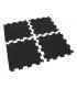Černá gumová modulová puzzle dlažba (okraj) FLOMA Sandwich - 95,6 x 95,6 x 2,4 cm