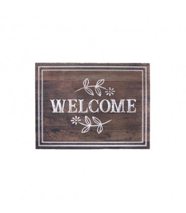 Vnitřní čistící vstupní béžová rohož Welcome - 45 x 65 x 1 cm