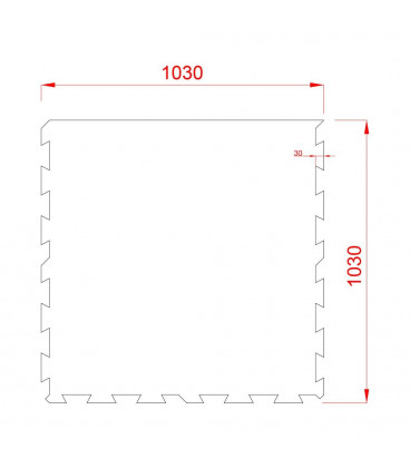 Ochranná gumová tlumící puzzle podložka pod bazén, vířivku (okraj) PoolPad - 100 x 100 x 0,8 cm