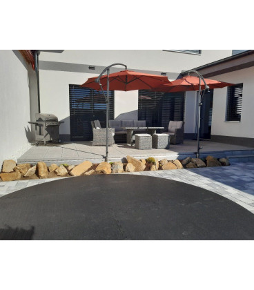 Ochranná gumová tlumící puzzle podložka pod bazén, vířivku (okraj) PoolPad - 100 x 100 x 0,8 cm