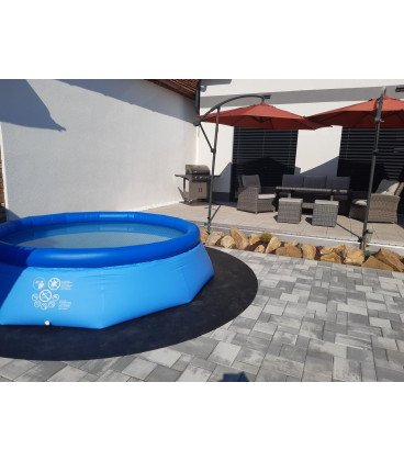 Ochranná gumová tlumící puzzle podložka pod bazén, vířivku (okraj) PoolPad - 100 x 100 x 0,8 cm