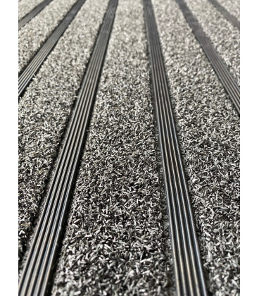 Venkovní antracitová čistící rohož Stride - 75 x 45 x 1 cm