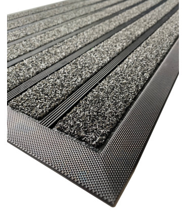 Venkovní antracitová čistící rohož Stride - 75 x 45 x 1 cm